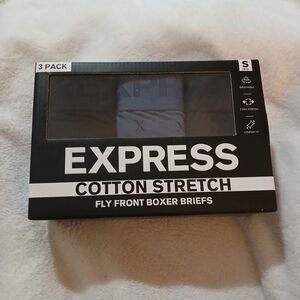 Express 3-Pack Cotton Stretch Fly Front Boxer Briefs - Size: Small (28-30)